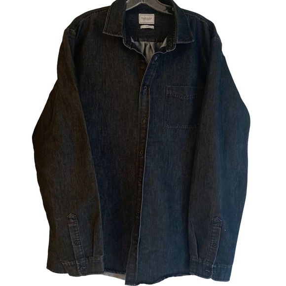 Frank & Oak Black Denim Button Down Shirt - Picture 2 of 10